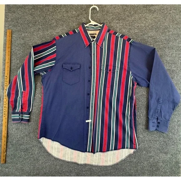 Vtg Wrangler Brushpopper Cowboy Size XL Rodeo Western stripe/ color block 90s